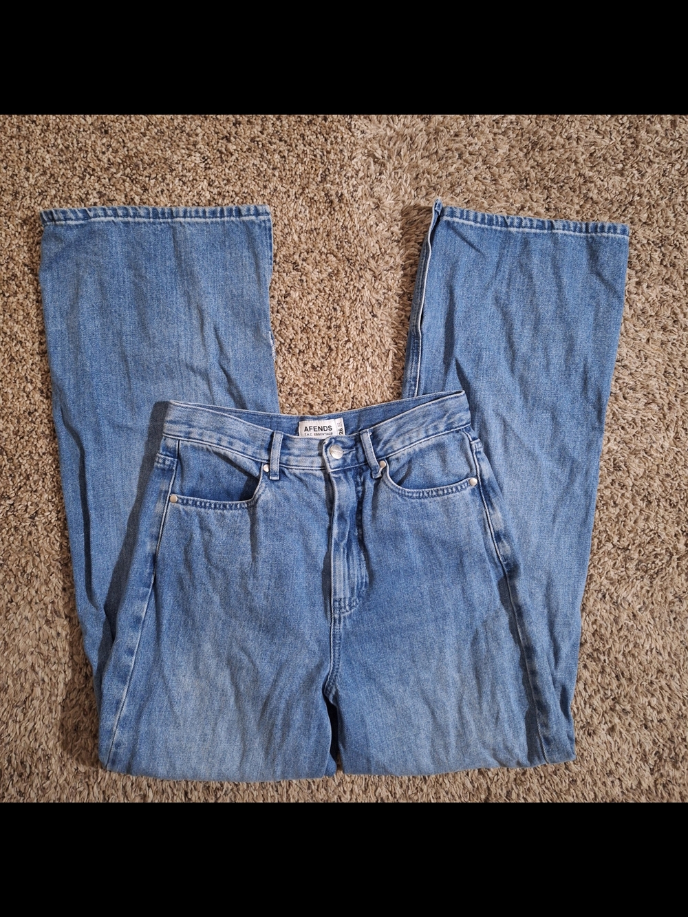 AFENDS T.H.C. Bella Wide Leg Hemp Denim Jeans Size 26/US 4 Split Hem